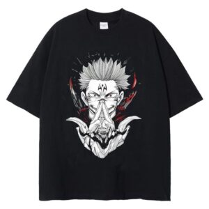 T-Shirt Oversize Noir Anime – Sukuna